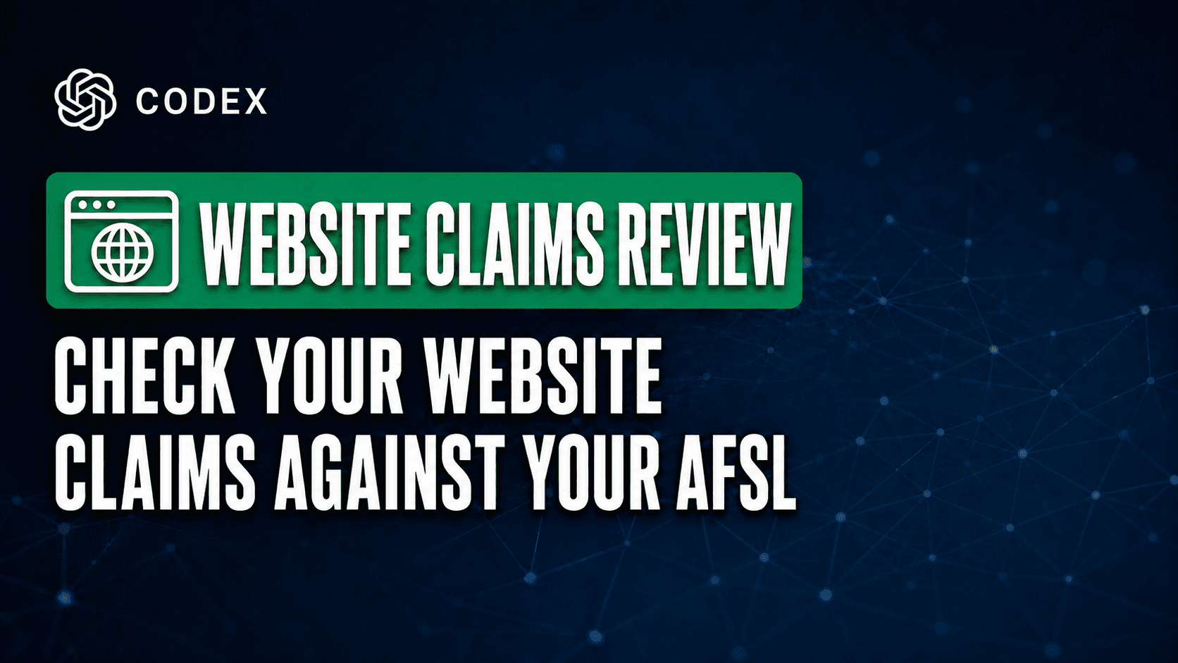 ASIC Website Claims Review Codex compliance plugin